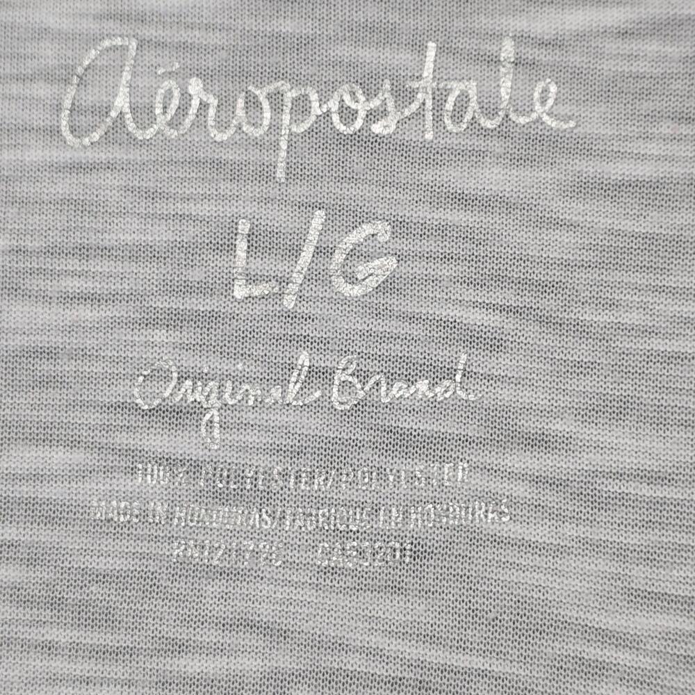 Aeropostale White Eiffel Tower Printed Shirt Classic Tee Women Size L Cap Sleeve - Picture 3 of 11